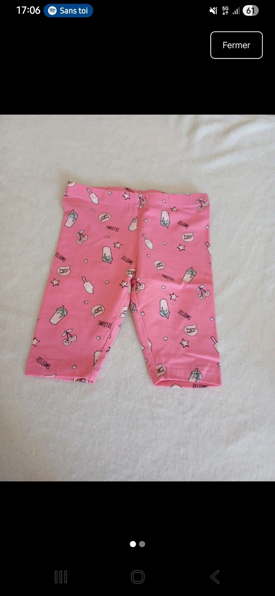 Legging court rose 86/92cm
